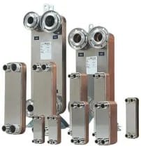 Dette billede illustrere Plattvärmeväxlare