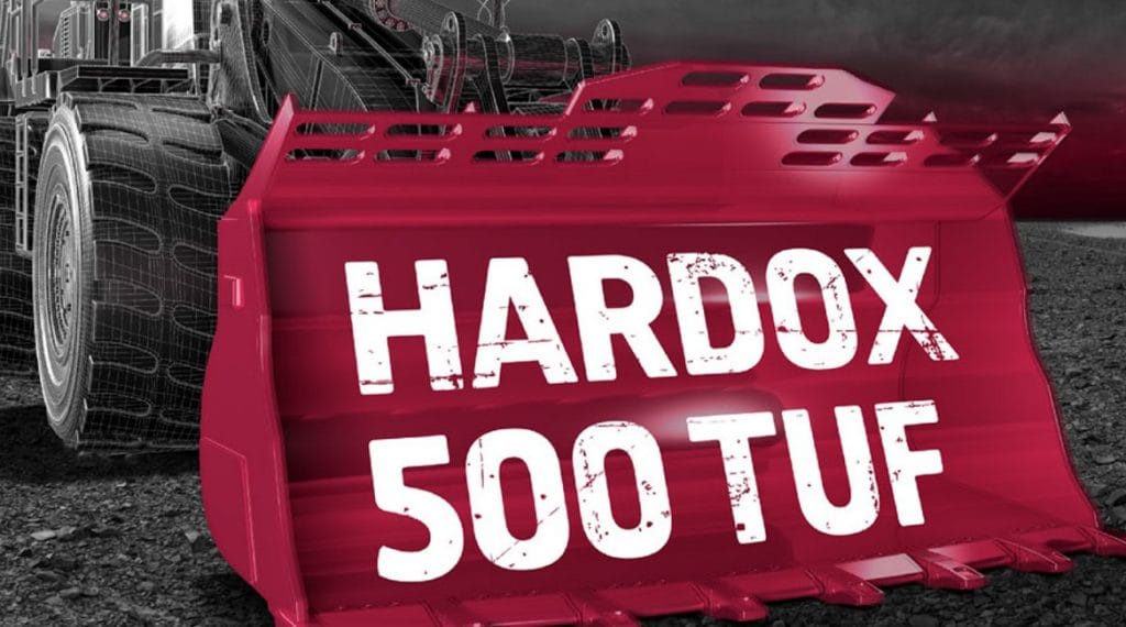 Dette billede illustrere Nu lagerför vi Hardox® 500 Tuf slitplåt