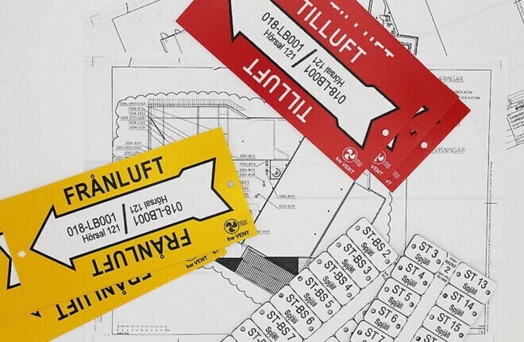 Ventilationsmärkning från Knutwall Marking
