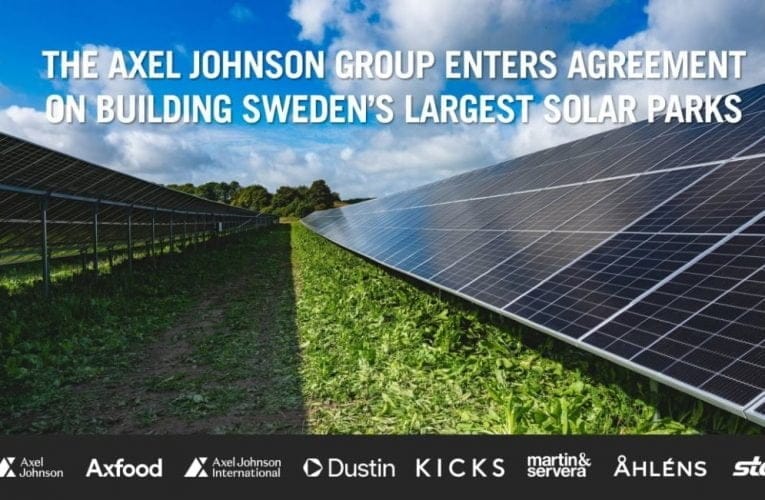 Axel Johnson Group ingår avtal om att bygga Sveriges största solpark
