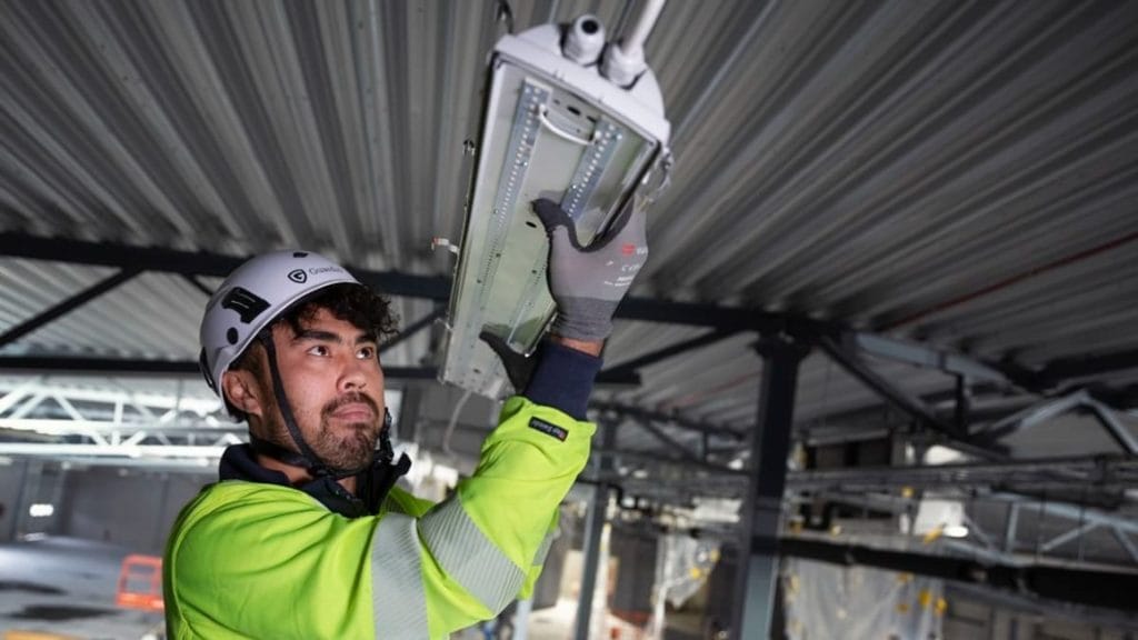 Dette billede illustrere Belysning och elmateriel till Catenas nya logistikanläggning i Luleå