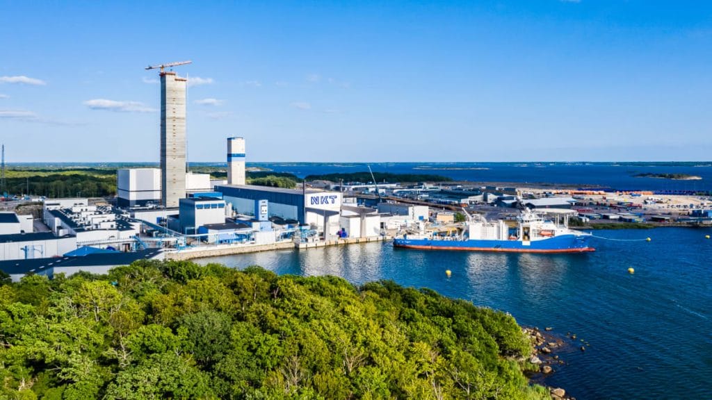 Dette billede illustrere Kabeltornet i Karlskrona är tredje högsta byggnaden i Sverige