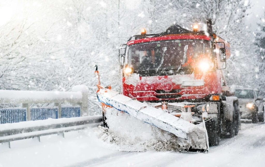 Dette billede illustrere Smart snöröjning i Piteå med hjälp av sensorer