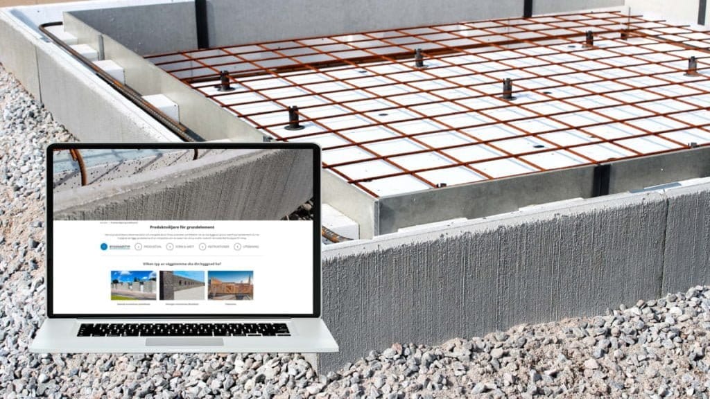 Dette billede illustrere Nytt digitalt verktyg från Finja Betong förenklar produktval och mängdberäkning av en gjuten grundplatta