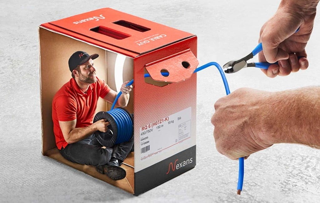 Dette billede illustrere Smidiga installationer med Nexans smarta förpackningslösningar