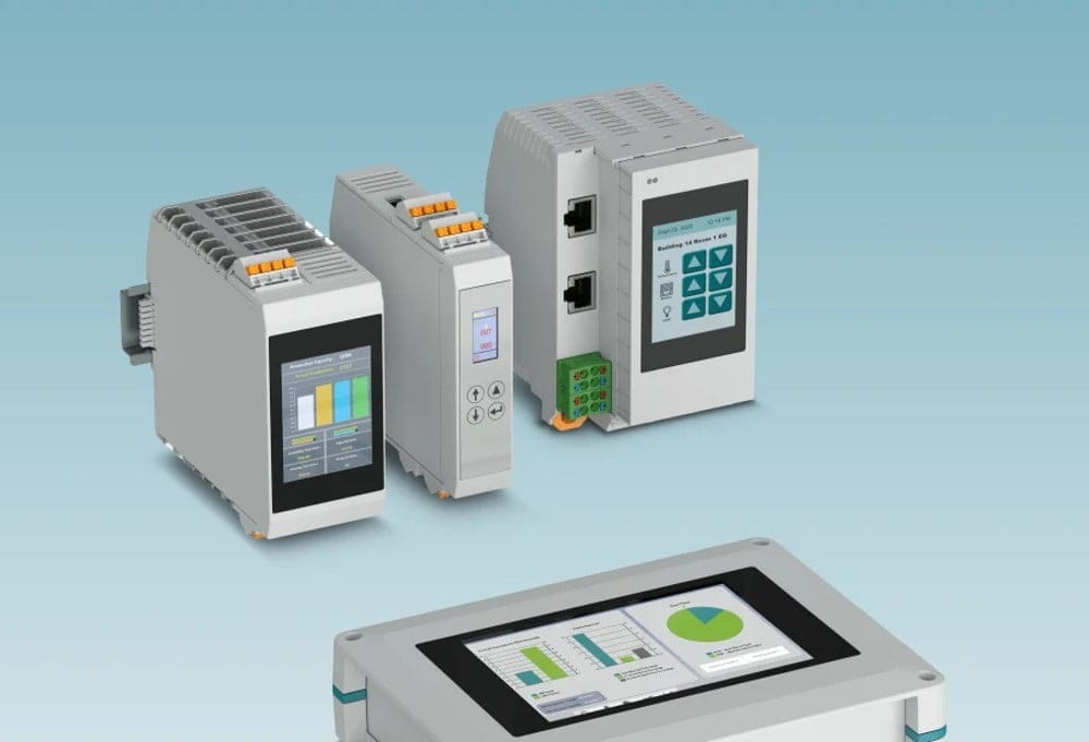 Dette billede illustrere Phoenix Contact – Kapsling – nu med displayer och knappsatser