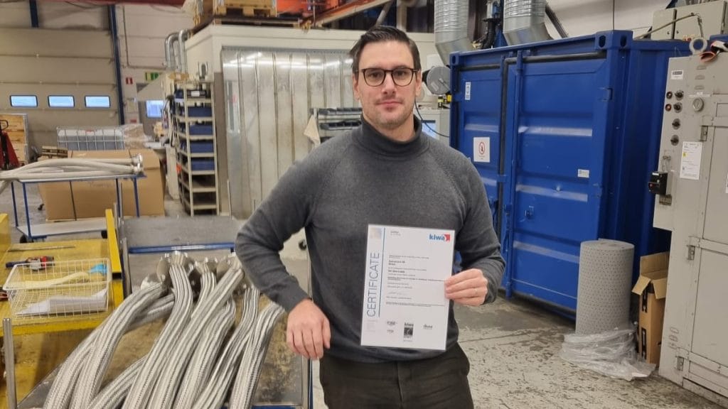 Dette billede illustrere Förlängt kvalitetscertifikat för Hydroscand, Special Hoses