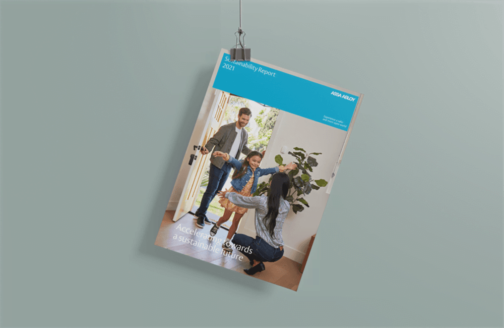 Dette billede illustrere ASSA ABLOY publicerar sin hållbarhetsredovisning 2021