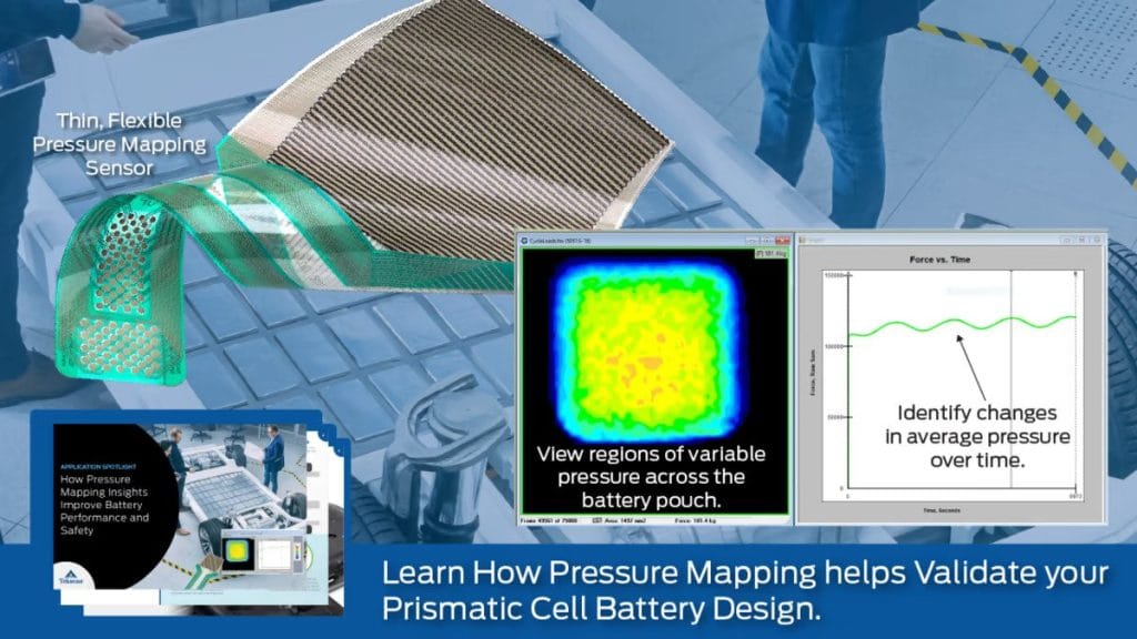 Dette billede illustrere Teknologi för att se hur ett batteri andas – Hur mätning av yttrycksfördelning förbättrar batteriprestanda och säkerhet