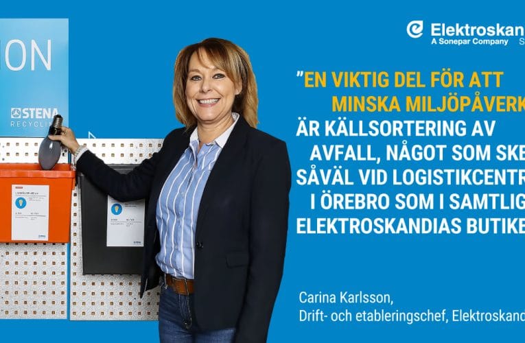 Källsortering av avfall vid varje butik