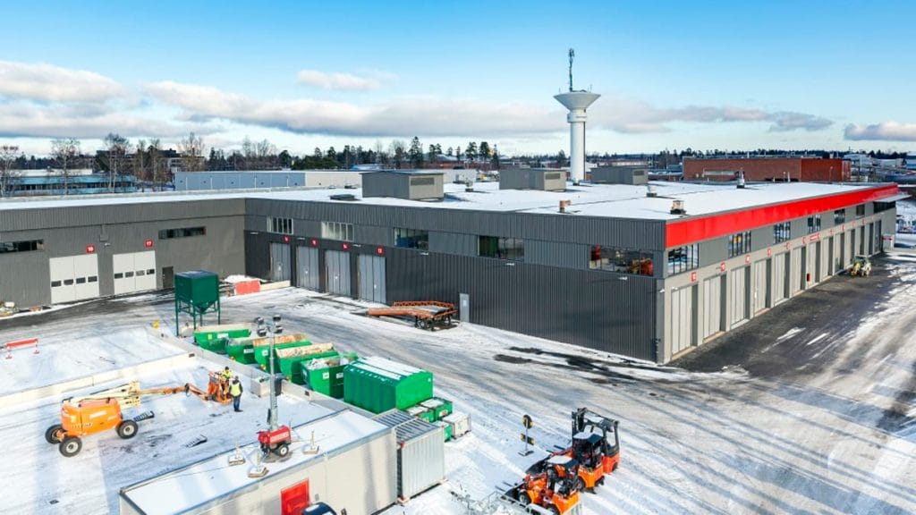 Dette billede illustrere Leverans av elmateriel till Cramos nya flaggskeppsanläggning
