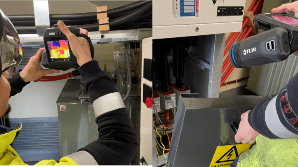 Dette billede illustrere Smarta värmekameror upptäcker begynnande fel i elnätet – ett led i proaktivt underhåll