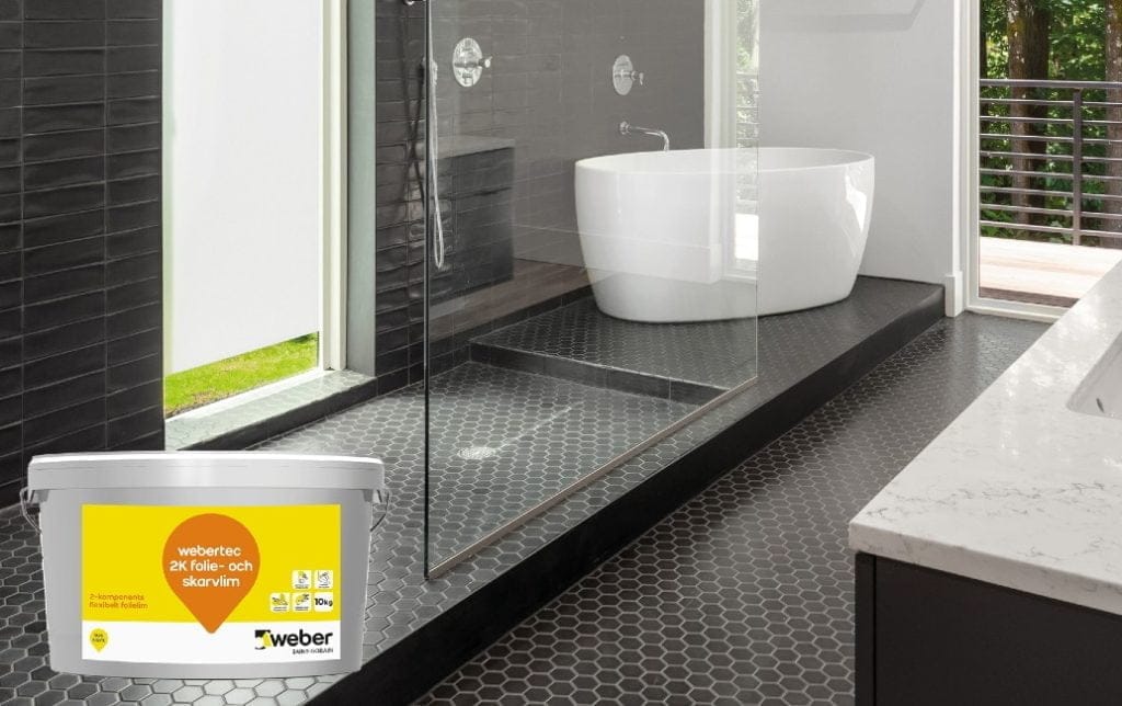 Dette billede illustrere webertec 2K folie- och skarvlim