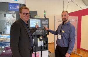 Dette billede illustrere Sverigepremiär för Okuma Armroid hos Stenbergs