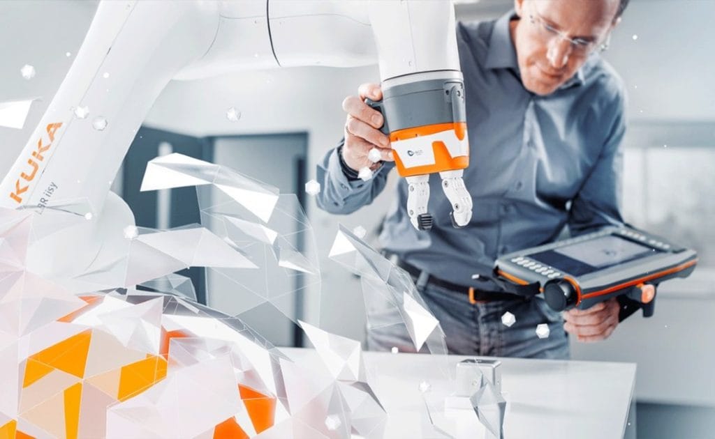 Dette billede illustrere Smarta nyheter hos KUKA effektiviserar industrin