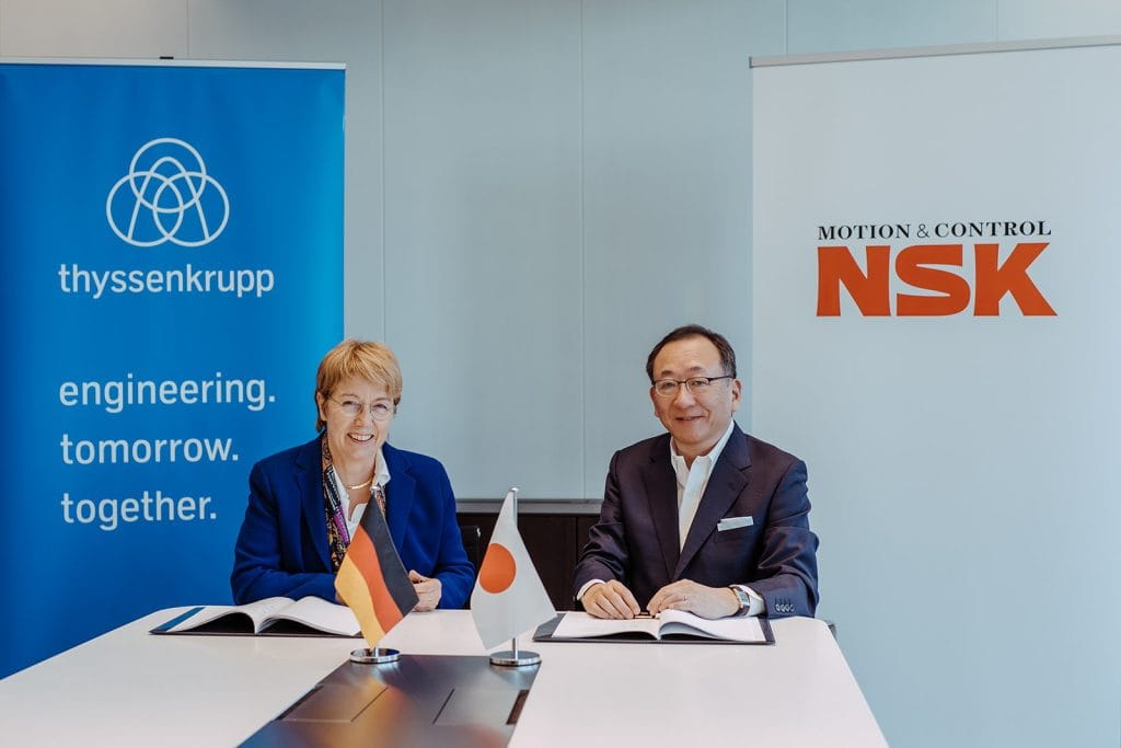 Dette billede illustrere NSK och thyssenkrupp utvärderar joint venture inom bilindustrin