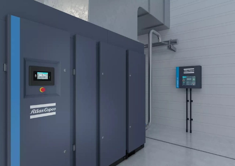 Dette billede illustrere Modern tryckluftsutrustning från Atlas Copco Compressor i Polarbröds nya fabrik i Älvsbyn