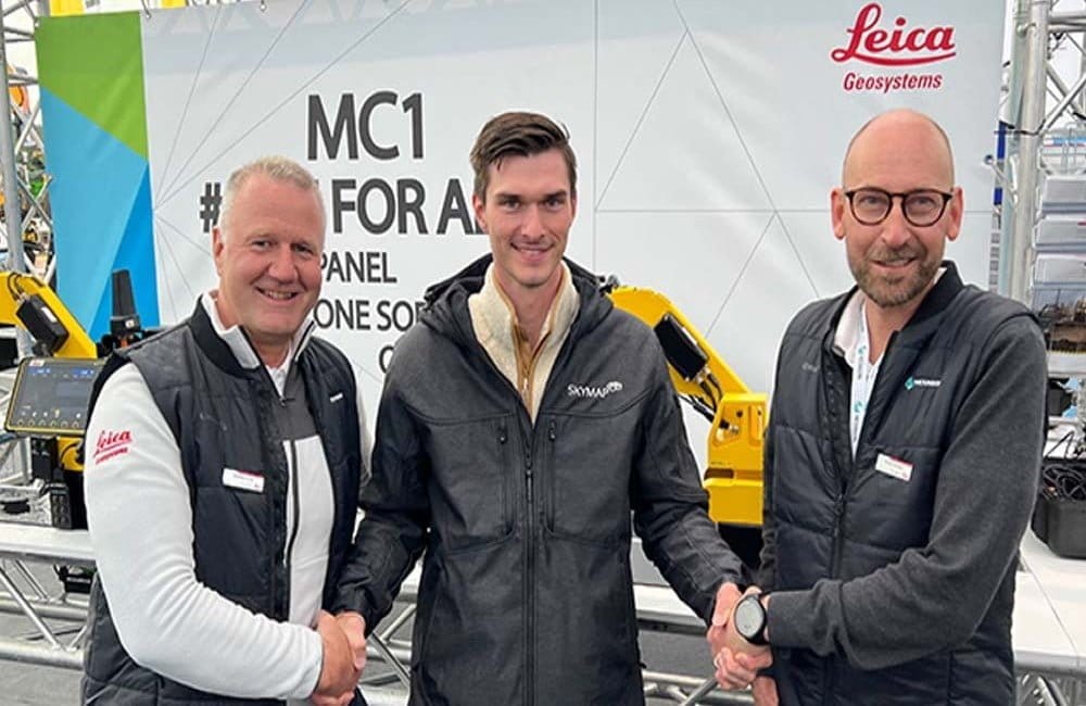 Dette billede illustrere Leica Geosystems, SBG och SkyMap förenklar dataflödet i byggprojekt tillsammans