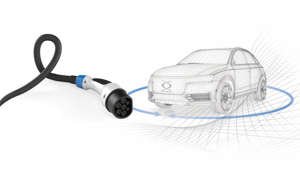 Dette billede illustrere 360° monteringsteknik för e-mobilitet