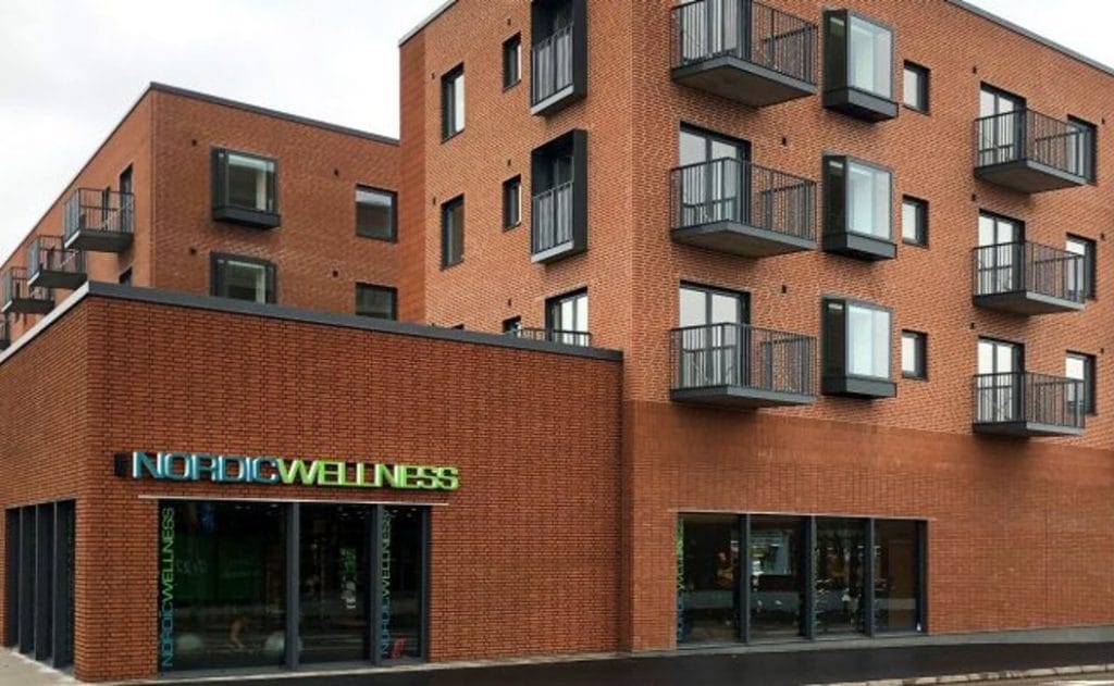 Dette billede illustrere Fasaderna på Kv. Äpplet skapar mönster och kontraster
