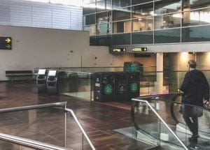 Dette billede illustrere Köpenhamns flygplats har implementerat Bigbelly