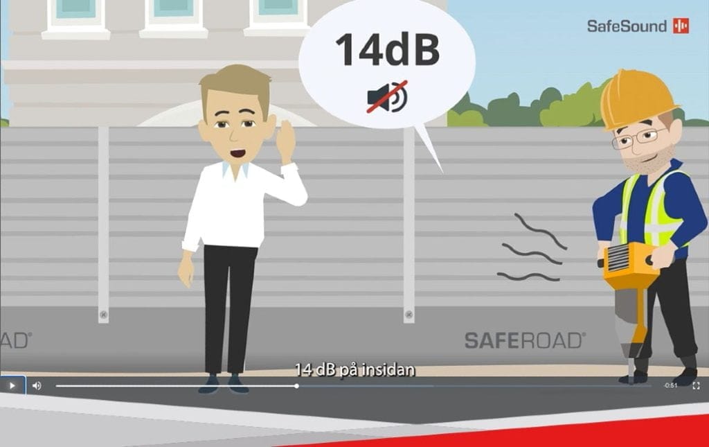 Dette billede illustrere Saferoad – Ny mobil bulleravskärmning på byggarbetsplatsen!