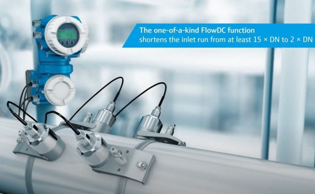 Dette billede illustrere Endress+Hauser – Reducera raksträckor med flödesmätaren Prosonic P 500