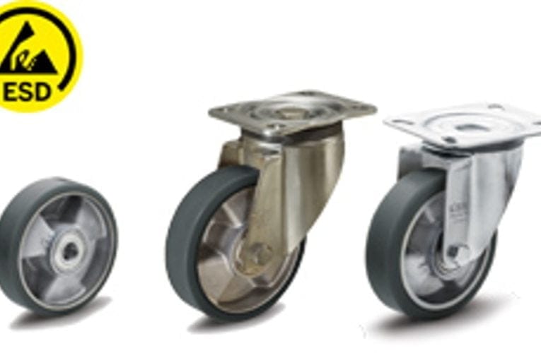 ormgjutna polyuretanhjul i ESD med antistatiska egenskaper för ”ESD-Skyddade områden”