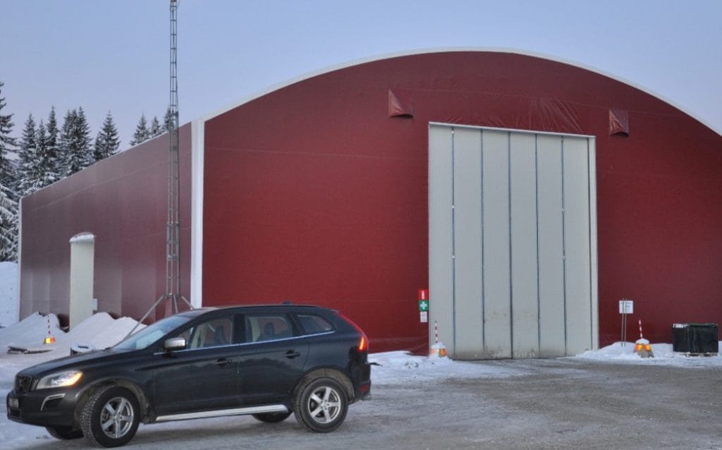 Dette billede illustrere PMH-Hallen som klarar av ett tuffare klimat