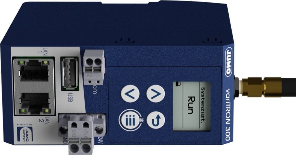 Dette billede illustrere Trådlöst kompletterande system för JUMO´s automationssystem