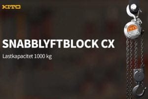 Dette billede illustrere PMH – Nya KITO Snabblyftblock CX 010
