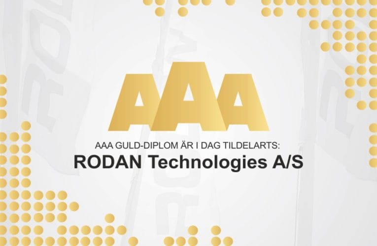 AAA guld diplom för RODAN Technologies