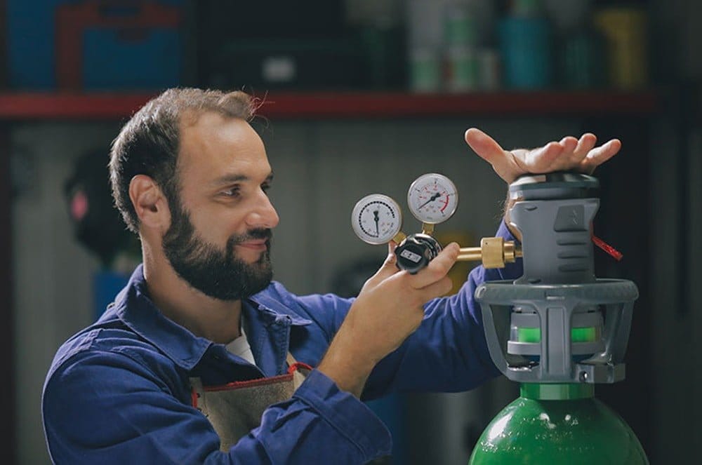 Dette billede illustrere Air Liquide Gas – Effektivare svetsning. Prova nya Qlixbi.