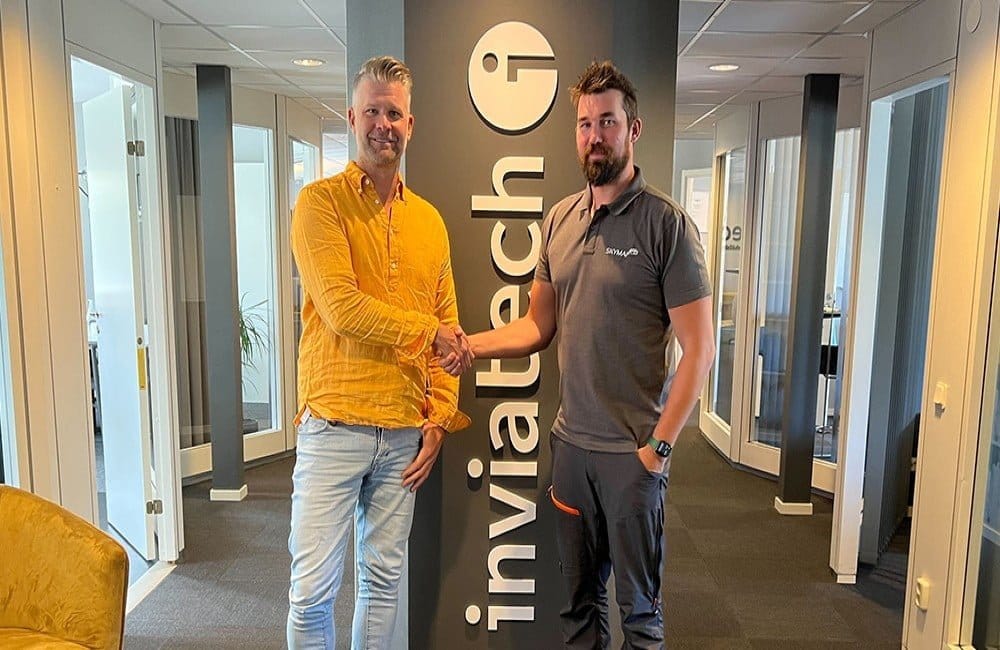 Dette billede illustrere Samarbete mellan SkyMap och Inviatech bäddar för mer projektering i 3D