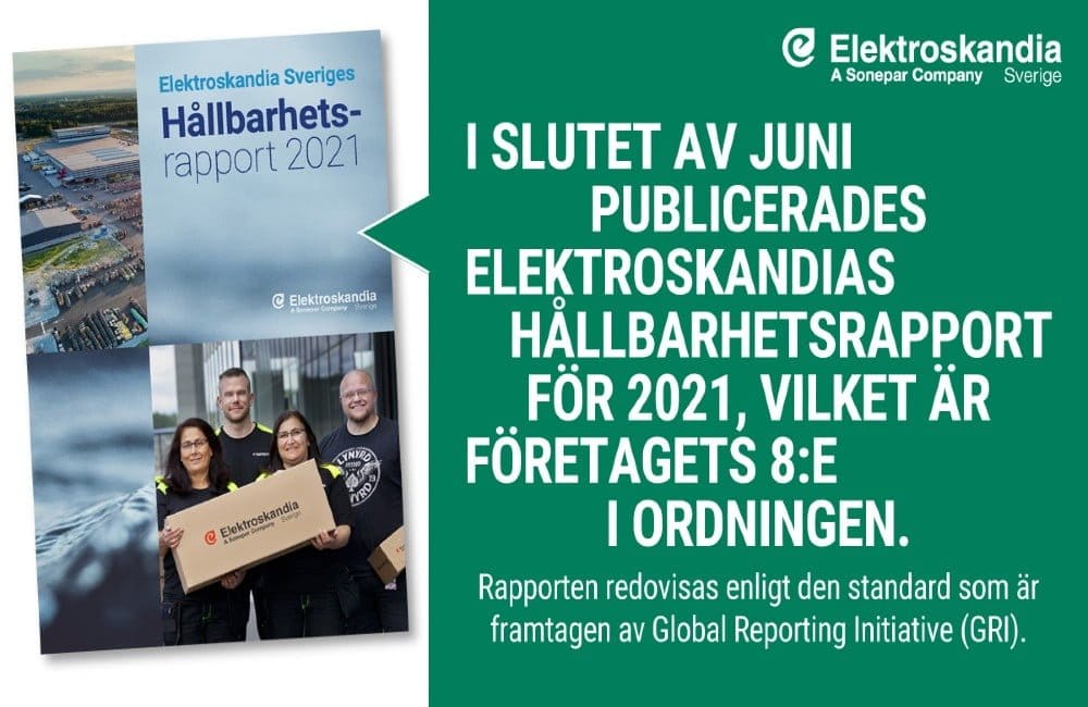 Dette billede illustrere Ny hållbarhetsrapport från Elektroskandia