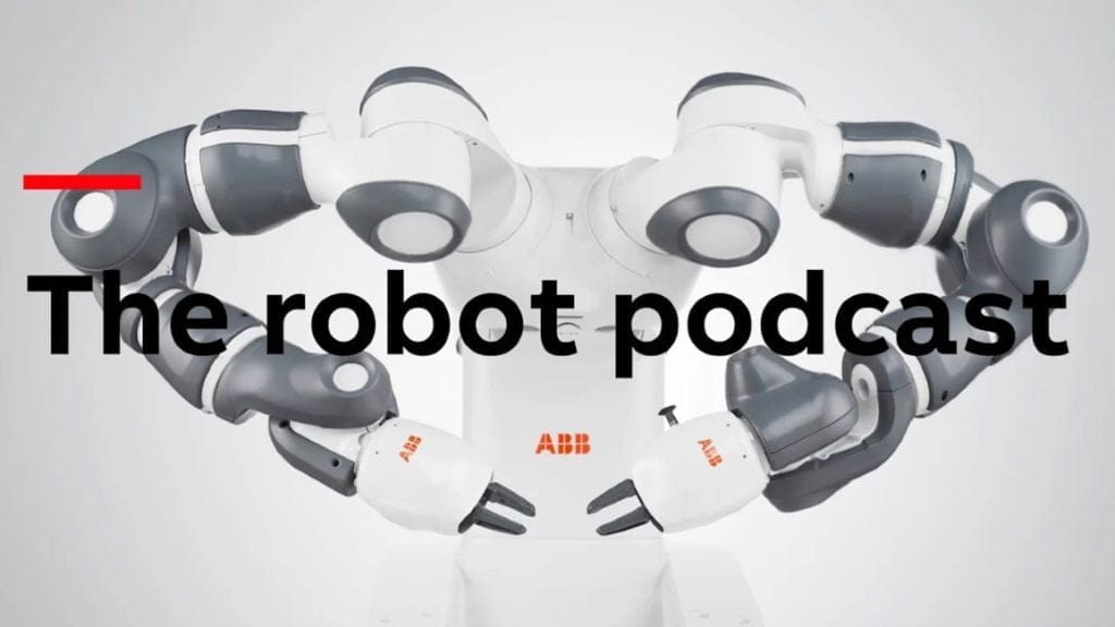 Dette billede illustrere ABB:s Robot Podcast är tillbaka med säsong tre och utforskar robotarnas roll för att främja hållbarhet