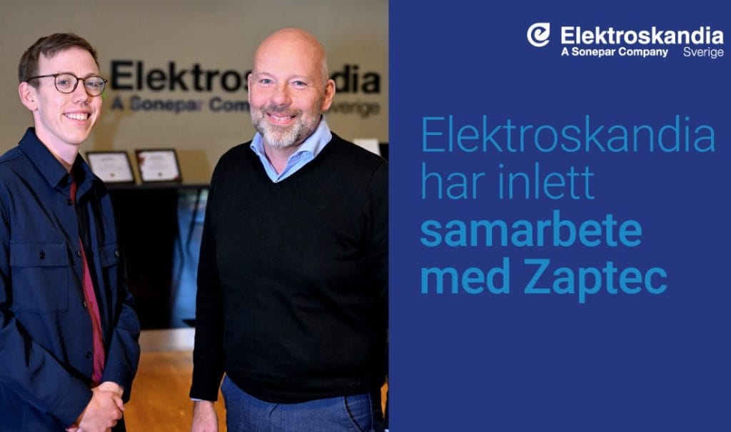 Dette billede illustrere Elektroskandia har inlett samarbete med Zaptec
