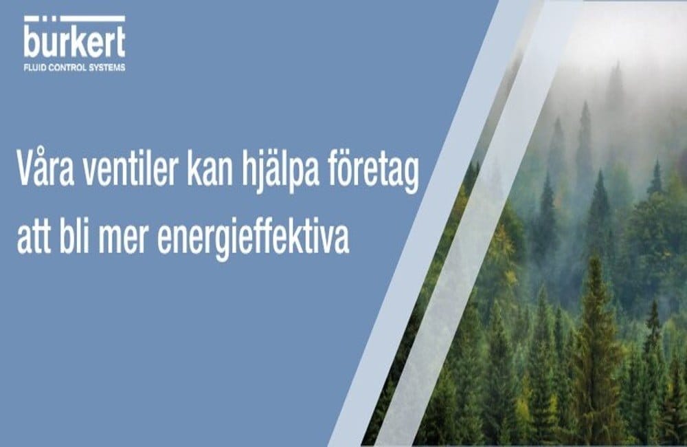 Dette billede illustrere Så kan Bürkert göra er verksamhet mer energieffektiv
