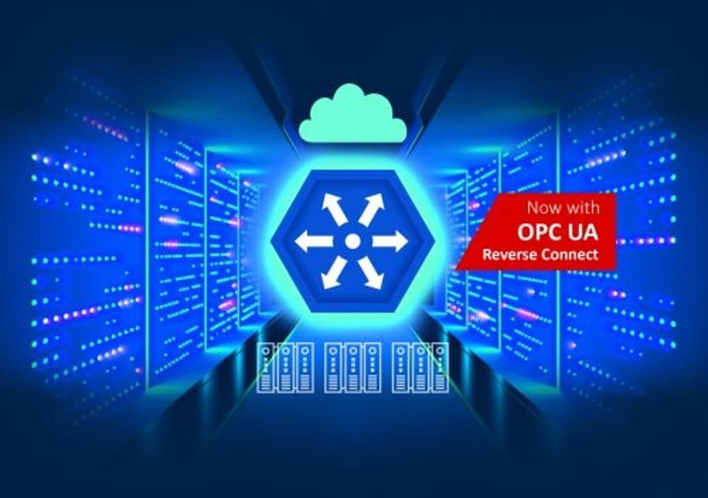 Dette billede illustrere dataFEED OPC Suite Extended från Softing erbjuder ytterligare säkerhet för dataintegration med OPC UA Reverse Connect