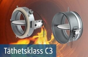 Dette billede illustrere Systemair – FR60-K & FDR-3G har klassningen C3 gällande täthetsklass!