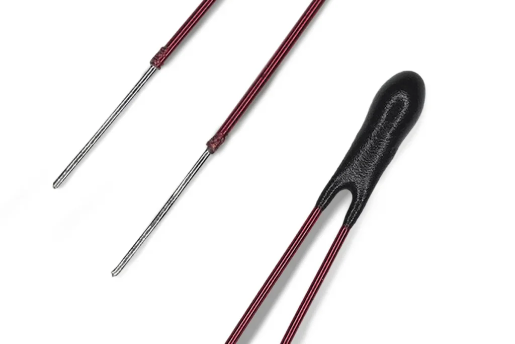 Dette billede illustrere EPOXY-TERMISTOR MED ISOLERADE LEDARE