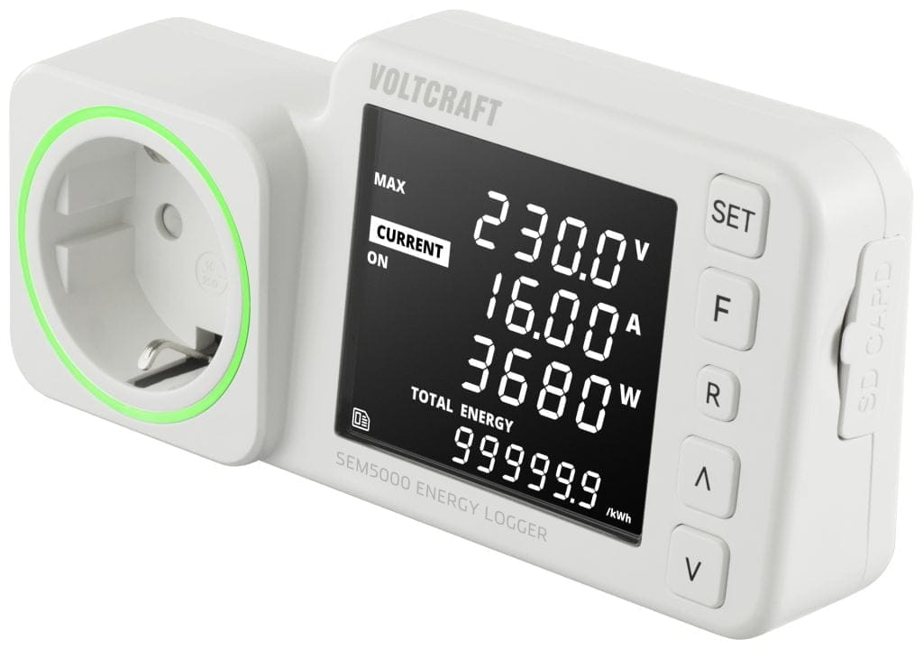 Dette billede illustrere Ny energikostnadsmätare med datalogger från Voltcraft