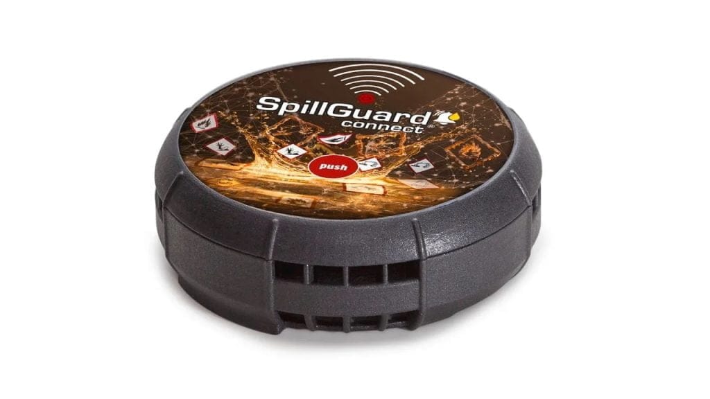 Dette billede illustrere Nya innovativa läckagelarmet SpillGuard från DENIOS upptäcker kemikalieläckor direkt