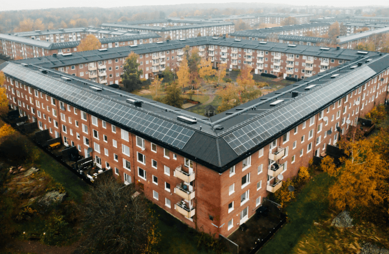 Minskad belastning på elnätet när solel delas i Biskopsgården
