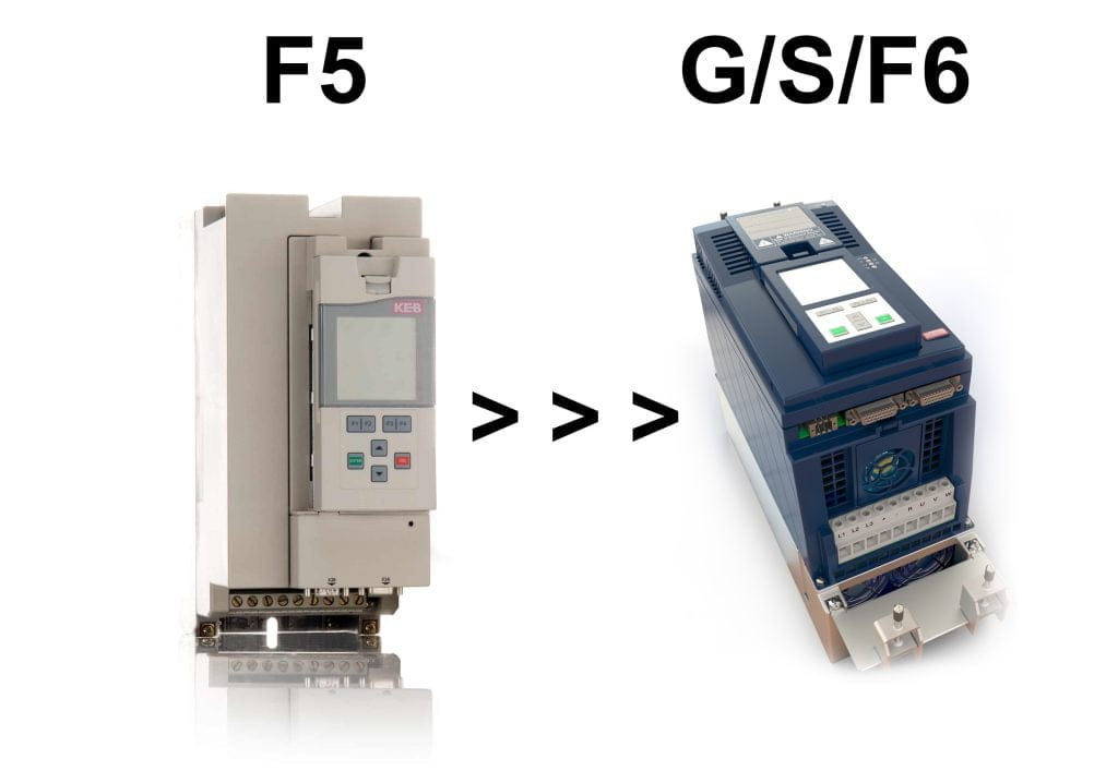 Modell G6 motsvarar gamla F5C. Gamla F5 med återkoppling (pulsgivare) ersätts av S6 eller F6 beroende på effekt