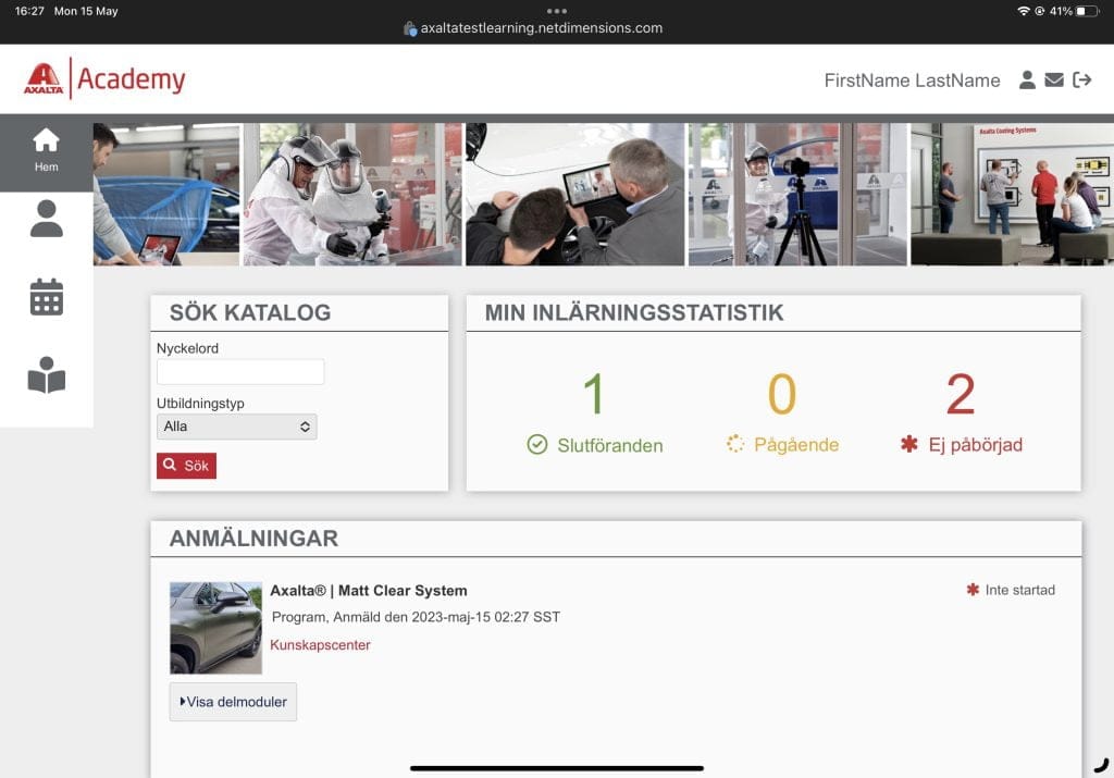 	Komponenterna i Axalta Academy har paketerats med användaren i centrum: lärling, lackerare, verkstadschef eller verkstadsägare