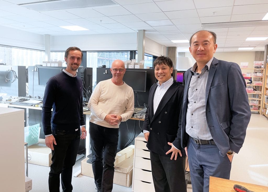Mattias Andersson (OEM Automatic), Sven Ernholtsson (Smart eye), Bruce Pai (Neousys) och Andrew Hsu (Neousys).