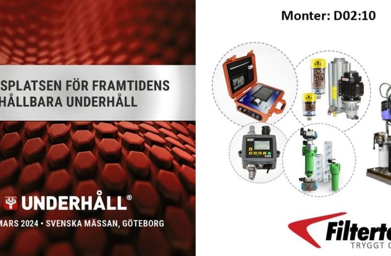 Filterteknik Sverige ställer ut på Underhållsmässan i Göteborg 12-15 mars 2024