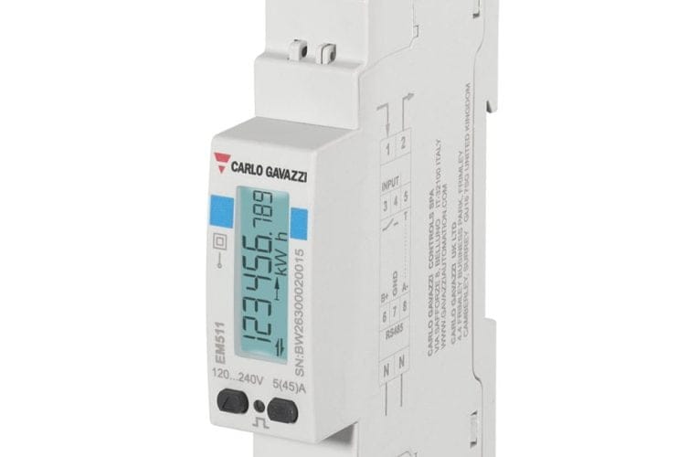 Carlo Gavazzi – EM511: MID-godkänd 1-fasmätare med puls, Modbus eller M-Bus