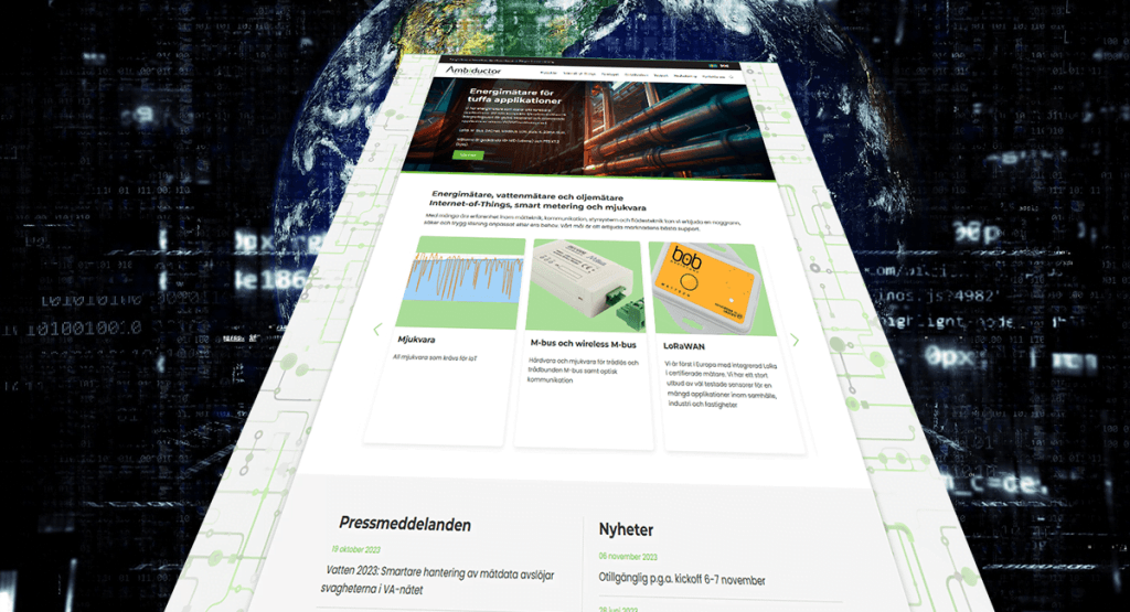 Spetskompetens inom smarta mätare och Internet-of-Things inom värme, kyla och vatten. Först i Europa med integrerad LoRa inom bl.a. fjärrvärme. Vi digitaliserar VA, fjärrvärme och fastigheter